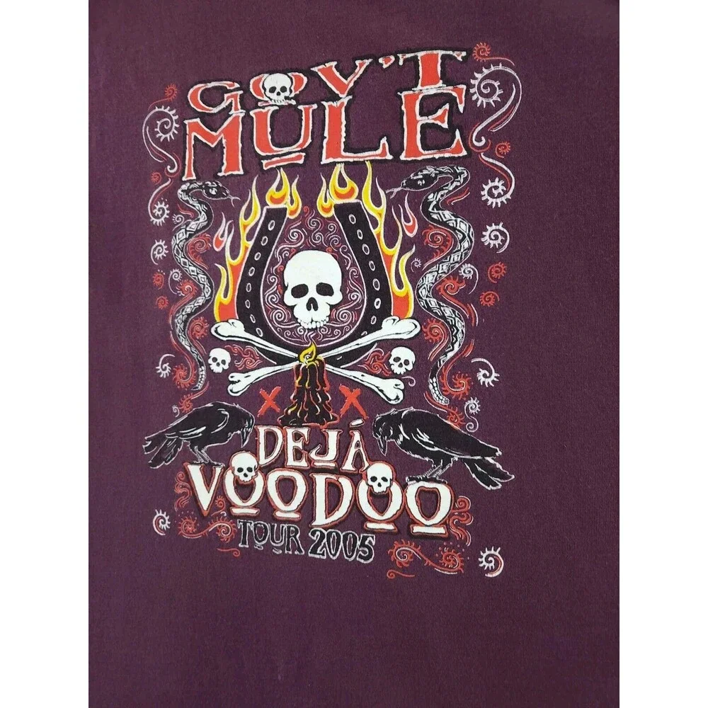 Vintage Gov't Mule Tour 2005‎ Concert T-shirt Purple Deja Voodoo Size Medium